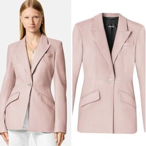 RARE Versace peak lapel lamb leather blazer jacket light pink NWT